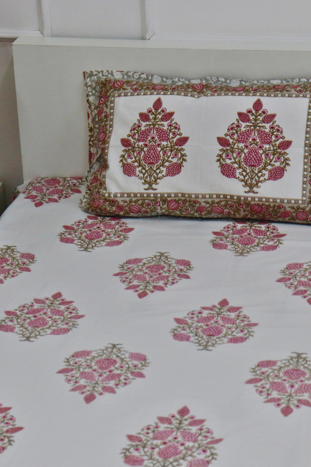 Anaar Handblock  Bedsheet for King Size