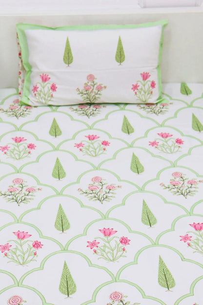 Pankhudi  Handblock  Bedsheet for King Size.