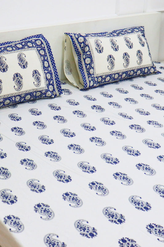 Paisley Handprinted Bedsheets for Double Bed