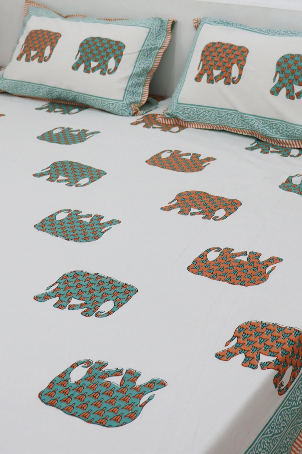 Gajanan Handprinted  Bedsheets king Size