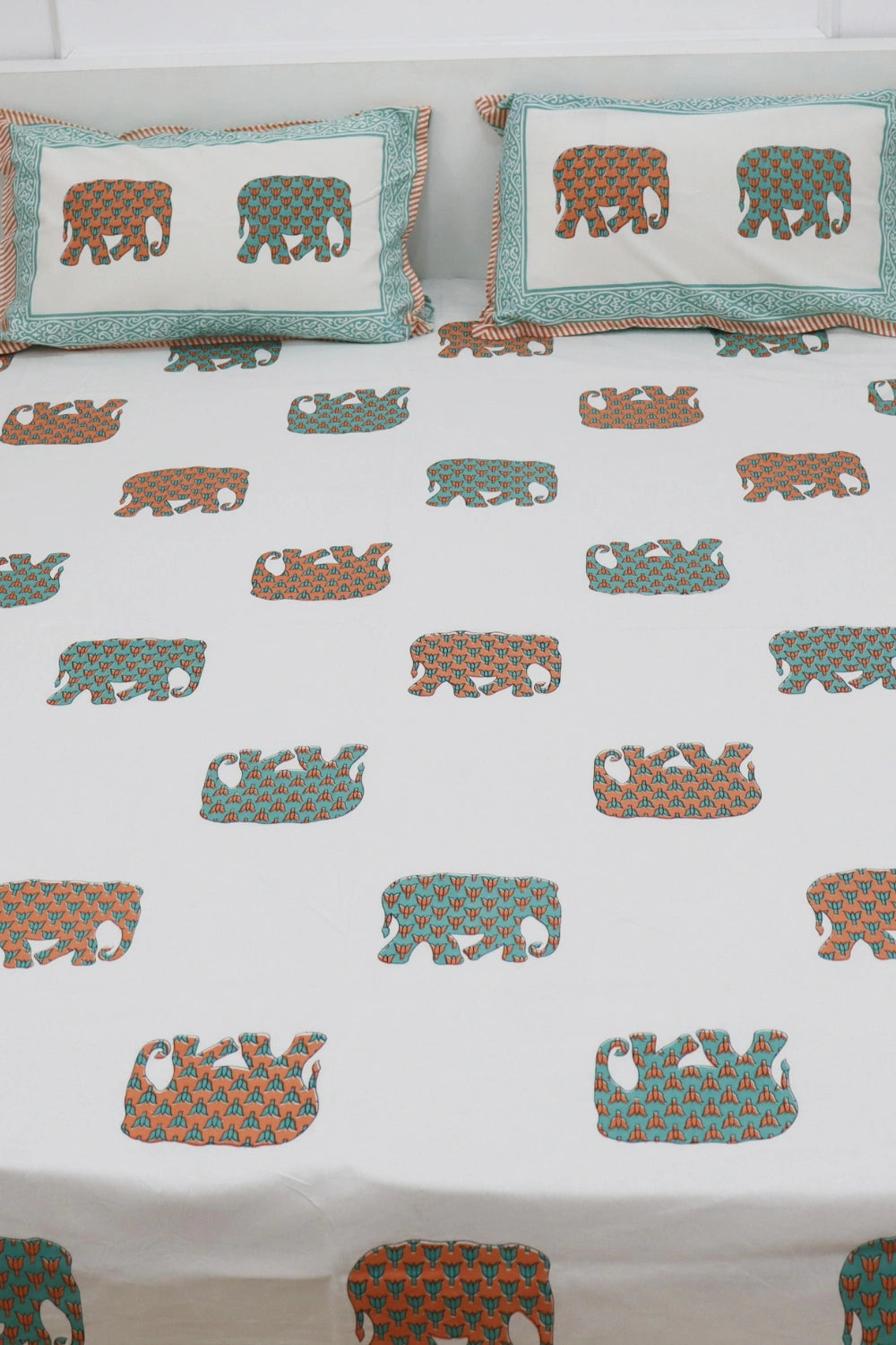 Gajanan Handprinted  Bedsheets king Size