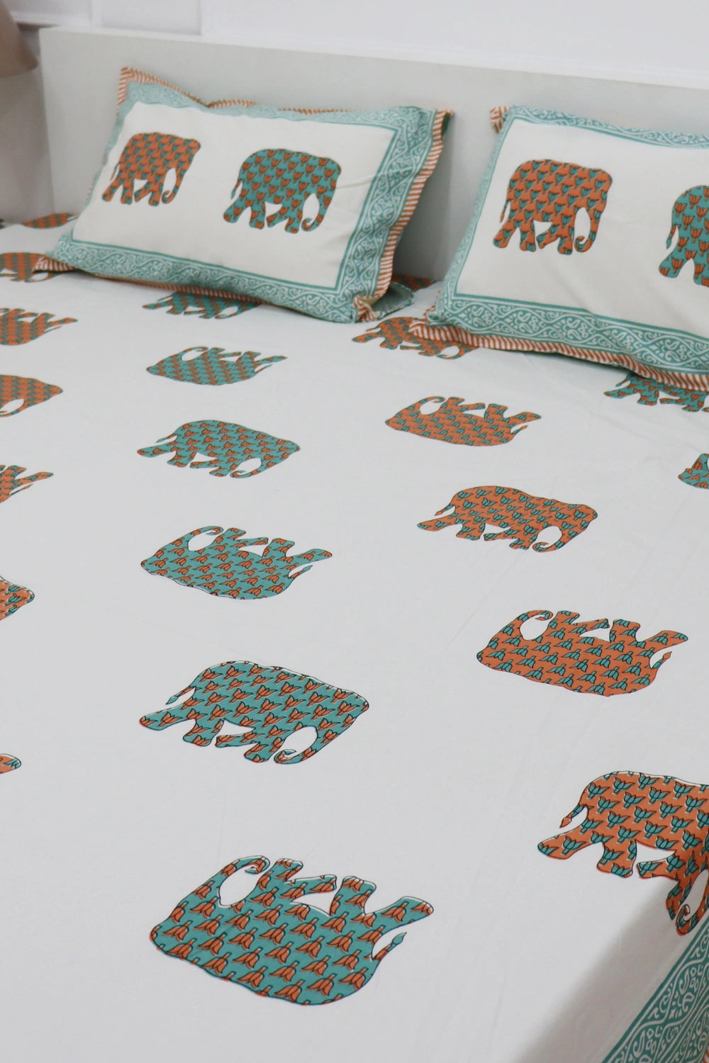 Gajanan Handprinted  Bedsheets king Size