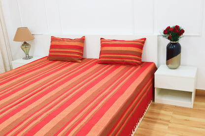 Handloom Cotton Bedsheet with Two Matching Pillow Covers | Handloom Certified