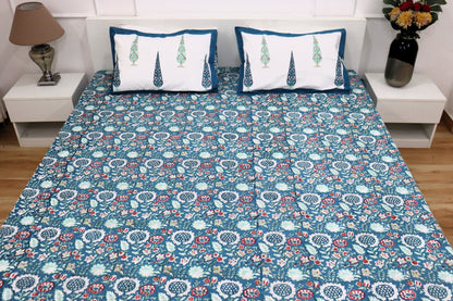 Ramya Block Print Percale Cotton Bedsheet Set