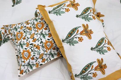 Ramya Block Print Percale Cotton Bedsheet Set