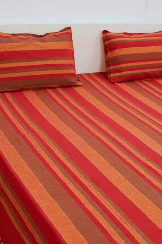 Handloom Cotton Bedsheet for king size bed